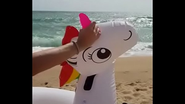 Unicorn is hard a. and had an orgasm by his proprietor in the beach