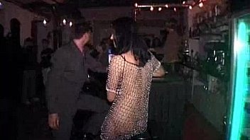 wild gal dancing nude at the pub