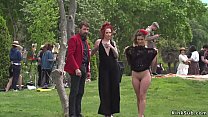 Alt mistress Silvia Rubi and master Steve Holmes ambled Spanish hotty Julia Roca at Barcelona public park